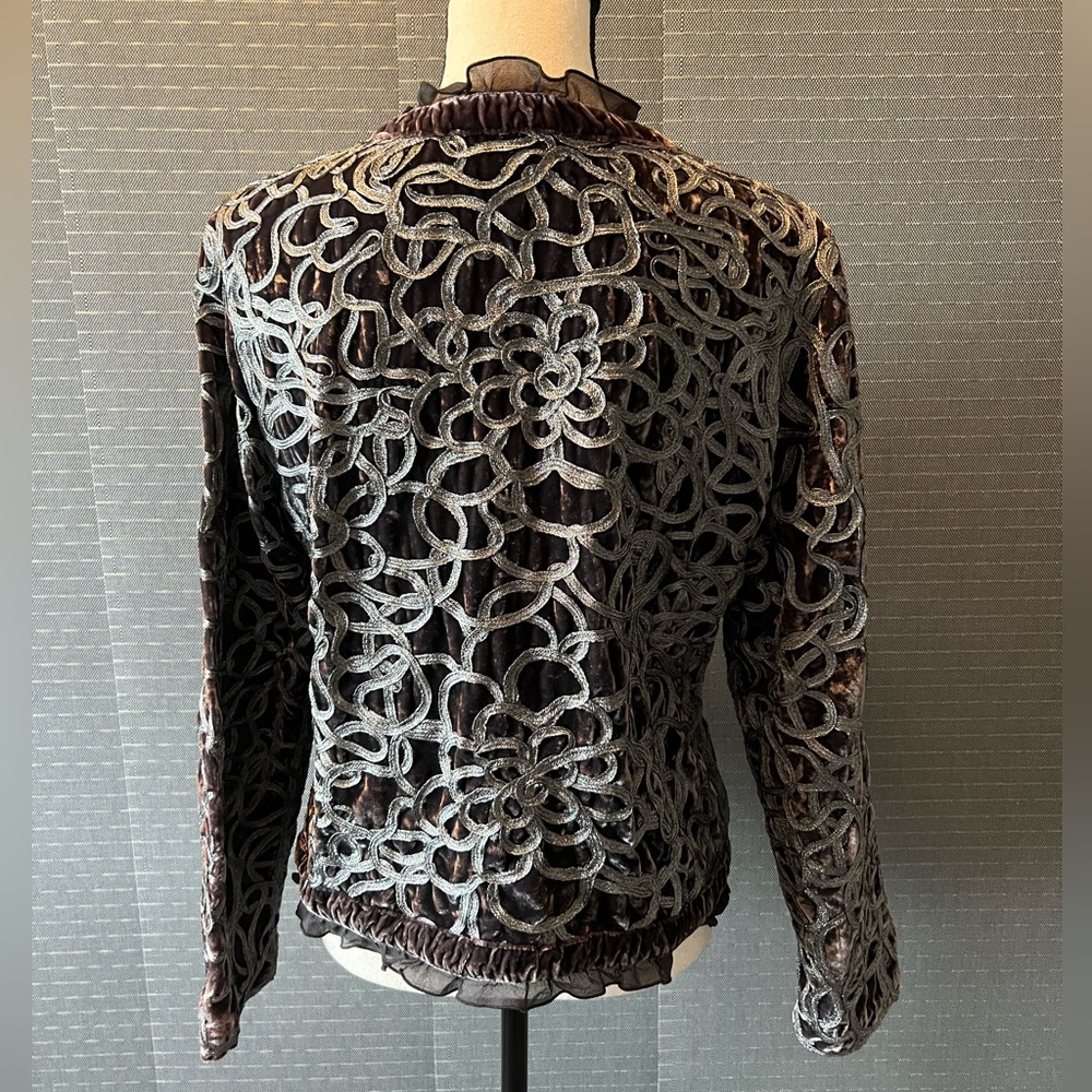 Chico’s Single Button Ruffle Trim Jacket - image 2